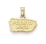 14k Puerto Rico Map Pendant