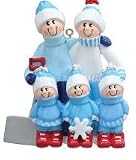 2152 Snow Shovel Family of 5 Personalized Christmas Ornament