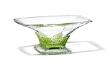 13 Length Green Crystal Bowl - Grace Collection - Bohemia Crystal - Made In Czech Republic