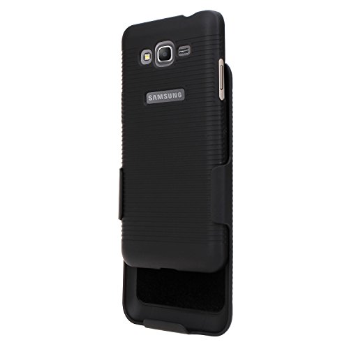 Grand Prime Case, Galaxy Grand Prime Holster case, SGM (TM) Hybrid Shell Holster Combo Protective Case with Belt Clip Holster For Samsung Galaxy Grand Prime + SGM (TM) Microfiber Cleaning Cloth