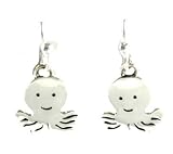 Handcrafted Far Fetched Adorable Octopus 925 Sterling Silver Dangle Earrings - Comes in Gift Packaging