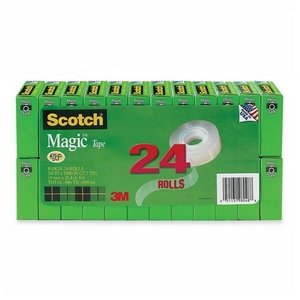 Scotch Magic Tape, 3/4 x 1000 Inches, Boxed, 24 Rolls (810K24)