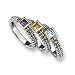 Jewelry : Sterling Silver With 14k Gemstone 3 Stackable Rings - Size 8
