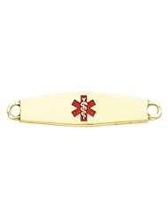 Ladies Engravable Medical I.D. Plate in 14k Yellow Gold