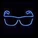 Aquat Light up El Wire Neon Rave Glasses Glow Flashing LED Sunglasses Costumes For Party, EDM, Halloween RB01 (Blue, Black Frame)