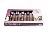 Wine & Dine 12 Piece Steak Set: 6 Steak Knives, 6 Steak Forks with wooden handles
