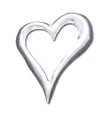 Solid Sterling Silver Heart Brooch Pin