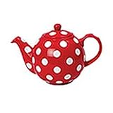 Globe Teapot Red with White Spots 6 Cup Kitchen & Housewares