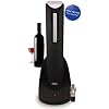 Ozeri Pro Electric Wine Bottle Opener in Black, with Wine Pourer, Stopper, Foil Cutter and Elegant Recharging Stand