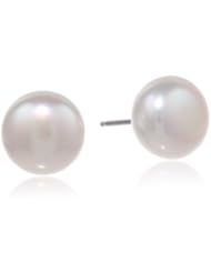 Honora "Classic Pearl Jewelry" White Freshwater Cultured Pearl 10mm Button Stud Earrings