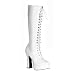ELECTRA-2020 5" Lace-Up Knee Boot, White Pu-Size 14