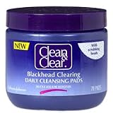 Clean & Clear Blackhead Clearing Daily Cleansing Pads with Scrubbing Beads, Salicylic Acid Acne Medication 70 pads