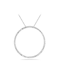 1.00ctw Diamond Circle Pendant in 14K White Gold