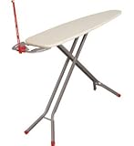Household Essentials 465500 Deluxe Rectangle 4-Leg Ironing Board, Satin Silver