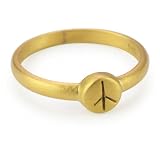 Satya Jewelry Gold Vermeil Etched Peace Ring, 
