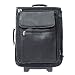 Rolling Leather Laptop Carrier - Black (Black) (16.5H x 12.5W x 6D)