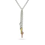 Eve's Addiction Three Tone Key Drop Necklace-CLEARANCE- FINAL SALE