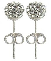 Clous d'oreilles Femme -70 Cristaux Swarovski 6mm - Cristal transparent
