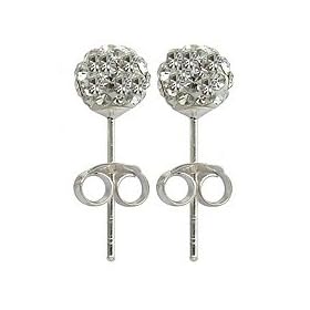 Clous d'oreilles Femme -70 Cristaux Swarovski 6mm - Cristal transparent