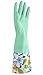 Kobwa(TM) Single Layer Wide Mouth Rubber Gloves Antiskid Household Laundry Dishwashing Gloves,Cyan With Keyring