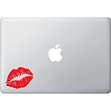Hot Lips - Graphic Vinyl Macbook Laptop Decal Sticker (Red)