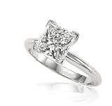 0.72 Carat Princess Diamond 14k Gold white Bridal Engagement Ring I Color VS2 Clarity