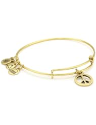 Alex and Ani Bangle Bar "World Peace" Russian-Gold Expandable Bracelet