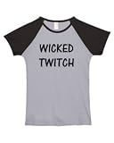 WICKED TWITCH on Fitted Ladies Cap-Sleeve Baseball T-Shirt (in 6 colors)
