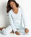 Nautica Sueded Jersey Knit Long-Sleeve V-Neck Tee & Knit Drawstring Pant