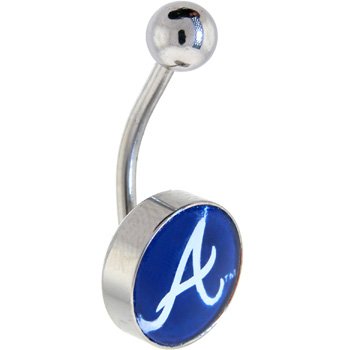 Major League Baseball Logo CURVED Belly Ring - Atlanta Braves