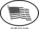 US Flag Oval Bumper Sticker