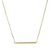 Spinningdaisy Handcrafted Brushed Metal Abstract Bar Necklace Gold