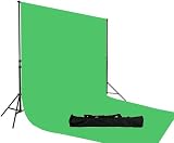 Chromakey Green Screen Kit 10x24 Ft Muslin Screen Backdrop Support System Kit, 10 x 24 Chromakey Green Muslin Backdrop Background Stand Kit, carrying case included for backdrop support stand by Fancier UL30 10x24 Green