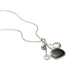 Fossil Damen-Collier Edelstahl mit Rauchquarz, Perle und Glassteinen 45 cm JF85558040