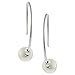 Sterling Silver Faux Pearl Modern Earrings title=