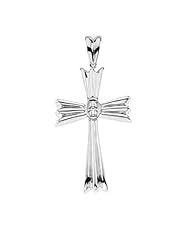 14K White Gold Diamond Cross Pendant - 0.06 Ct. -- LIFETIME WARRANTY