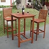 Dartmoor Pub Dining Set (Natural Wood) (43H x 28W x 28D)