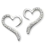 Sterling Silver w/ Swarovski Crystal Heart Earrings