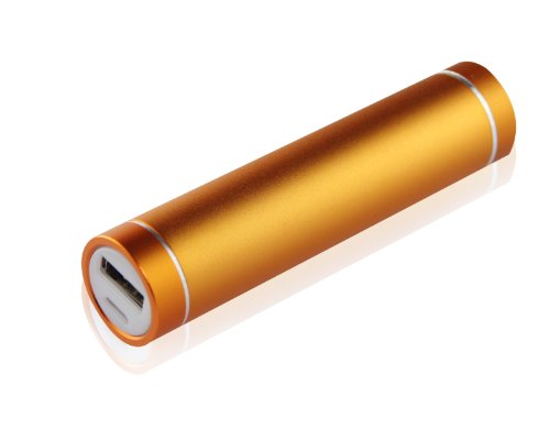 USTOP™Glod 2600mAh cylindrical Portable External Battery Power Bank Backup Charger for iPhone 5, 4S, 4, iPad 4, 3, 2 Galaxy Nexus, Blackberry, HTC, LG, Motorola,Nokia