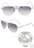 Baby Phat - Baby Phat 1020 Platinum Aviator Sunglasses w/ Rhinestones: 100% Authentic