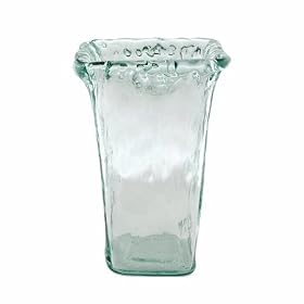 Grehom Recycled Glass Vase - Frosted Tapered; Hand made Recycled Glassware; Made in Spain; Beautiful Gift