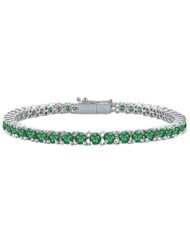 Emerald Tennis Bracelet in 14K White Gold 14.00 CT TGW