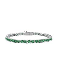 Emerald Tennis Bracelet in 14K White Gold 5.00 CT TGW