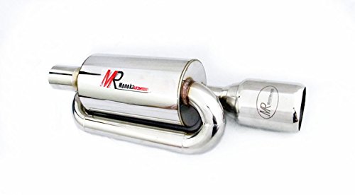 Jdm 3 5 Tip 2 5 Inlet Racing Performance Deep Sound Twin Loop Muffler Exhaust Gamaoanoanonoa