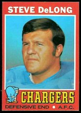 1971 Topps Regular (Football) Card# 92 Steve DeLong of the San Diego Chargers Fair Condition