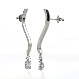 Adagio Con Brio Earrings,Oval Diamond Earrings in 14K White Gold with Diamond