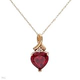 Yellow Gold 2 CTW Ruby and 0.01 CTW Accent Diamond Heart Ladies Necklace. Length 18 in. Total Item weight 1.5 g. Yellow Gold 2 CTW Ruby and 0.01 CTW Accent Diamond Heart Ladies Necklace. Length 18 in. Total Item weight 1.5 g.