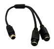 S-Video Y Splitter Cable, 1 ft, 1 Male to 2 Female
