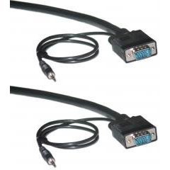 Electronics: Cables Unlimited   VGA / audio cable   HD 15, mini phone stereo 3.5 mm  M    HD 15, mini phone stereo 3.5 mm  M    10 ft