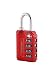 Wordlock LL-206-RD 4-Dial Luggage Lock, Red